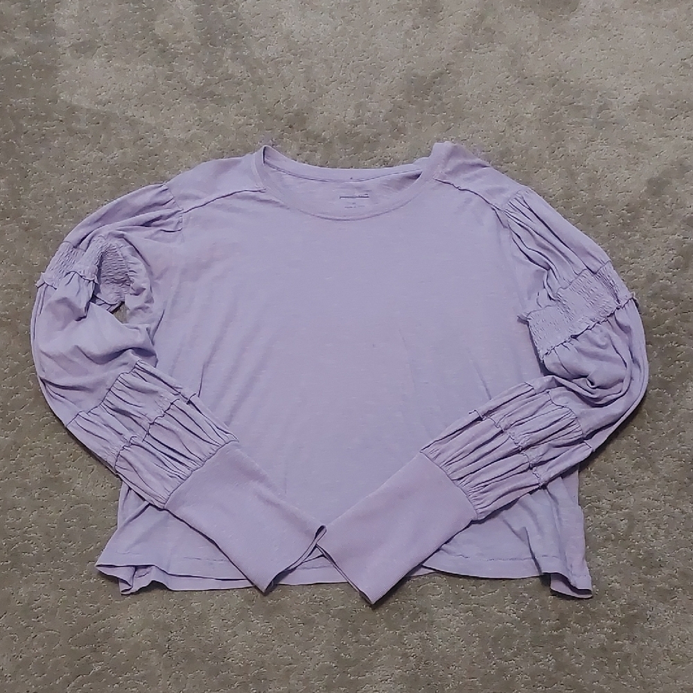 Pilcro Lavender Long Sleeve Top with Gathered Sleeves Size XL - Picture 6 of 6